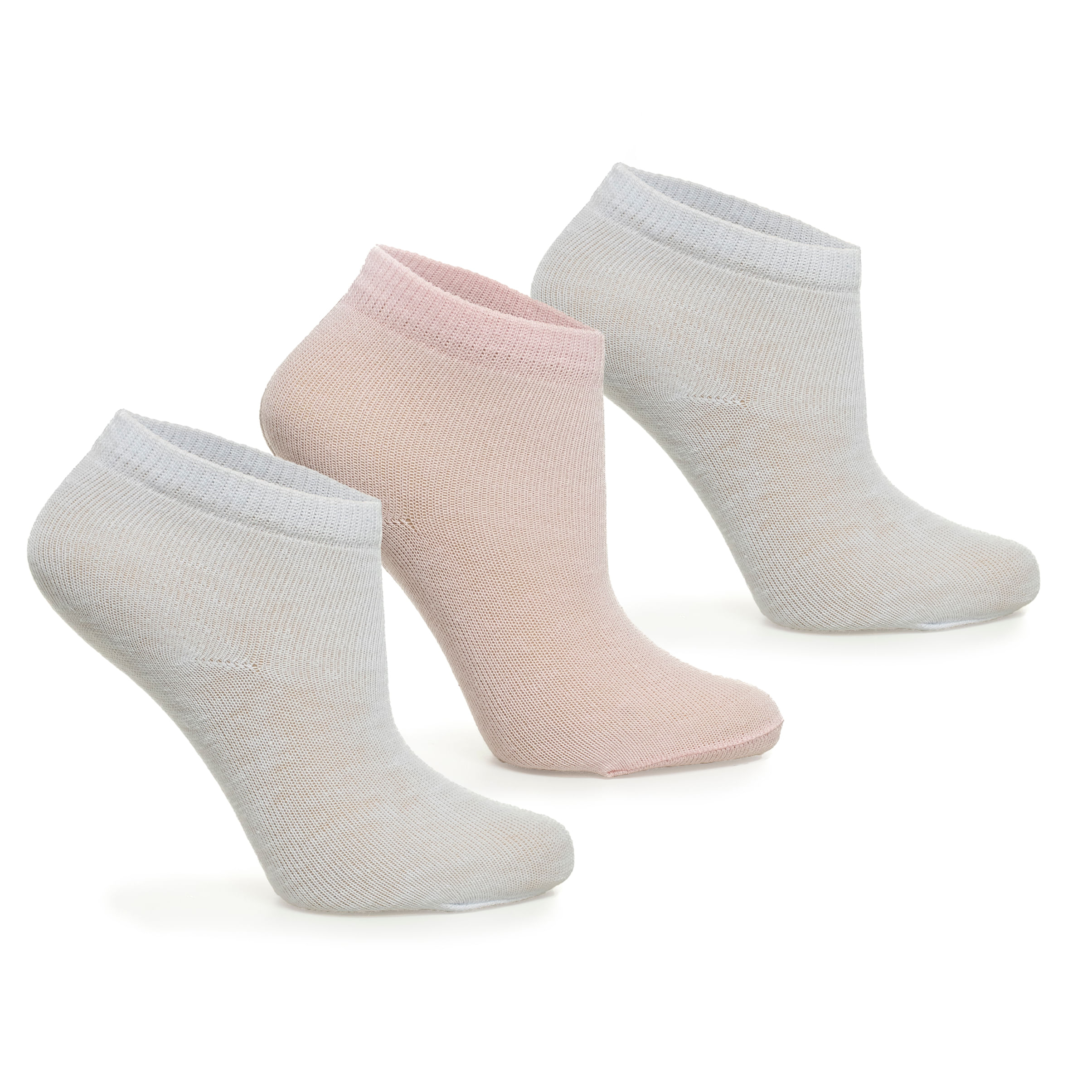 Kit de três pares de meias infantis Done Head, tamanho 20 a 23, com cores sortidas em algodão, exibidas em ângulo lateral sobre fundo branco.
